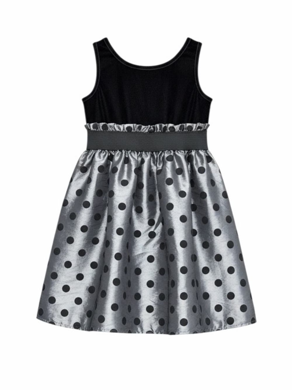 Holiday Editions Black Velvet Silver Dot Dress